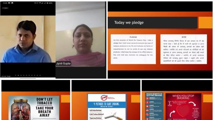 आईईसी यूनिवर्सिटी ने वर्चुअल माध्यम से  मनाया ''विश्व तंबाकू निषेध दिवस'' छात्रों ने ली तम्बाकू मुक्त समाज की शपथ