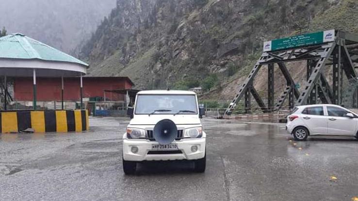 People are being made aware by publicity vehicle in Kinnaur district