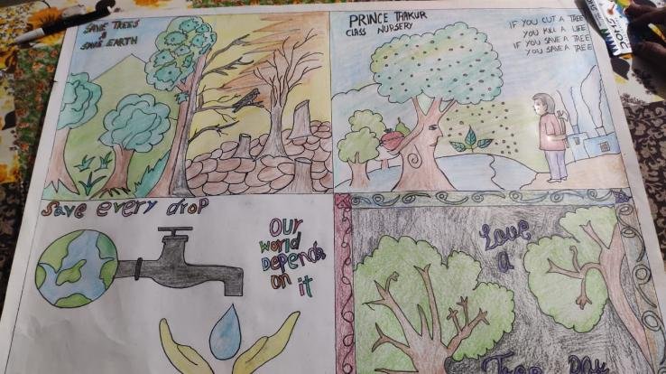 Environment Day celebrated in Sharda Public School Kashlog through virtual medium june 6 2021 