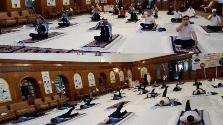 Program organized through virtual medium in Peterhof on the occasion of International Yoga Day in Himachal