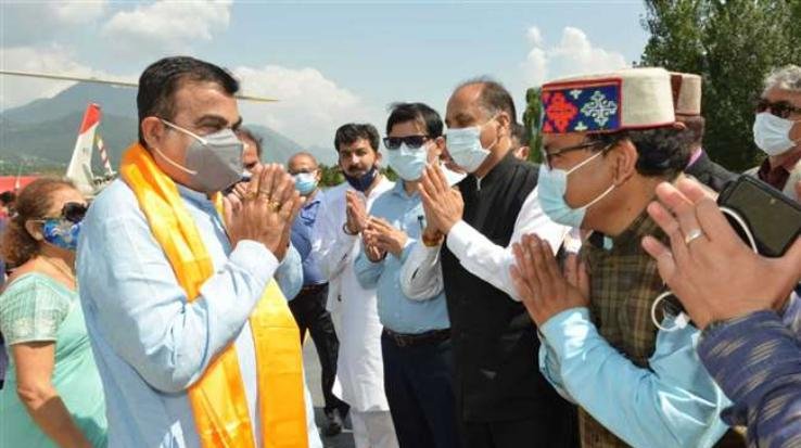 Union Surface and Transport Minister Nitin Gadkari arrived to visit Atal Tunnel Rohtang