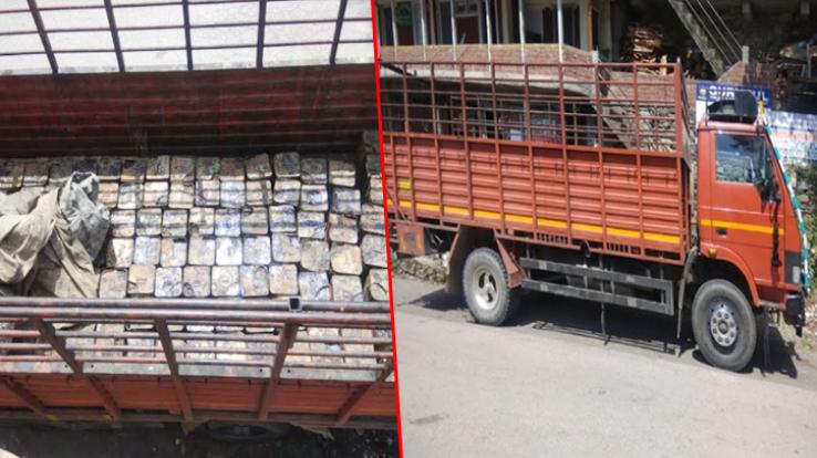 Biroja-laden truck caught on Chandigarh-Manali National Highway, police feared theft