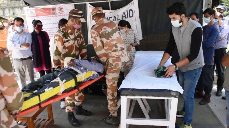 Mock drill organized at JSW Dam Complex in Karchham, Kinnaur