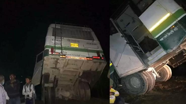 Himachal Pradesh: HRTC bus hanging in the air uncontrollably