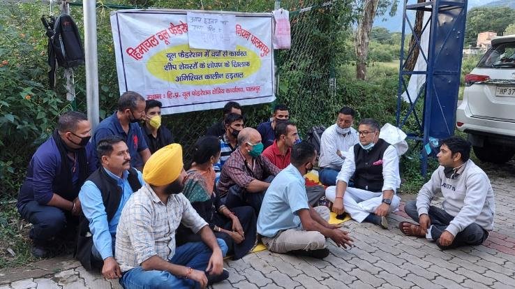 पालमपुर : विधायक ने की हड़ताल पर बैठे Sheep Shearers से मुलाकात