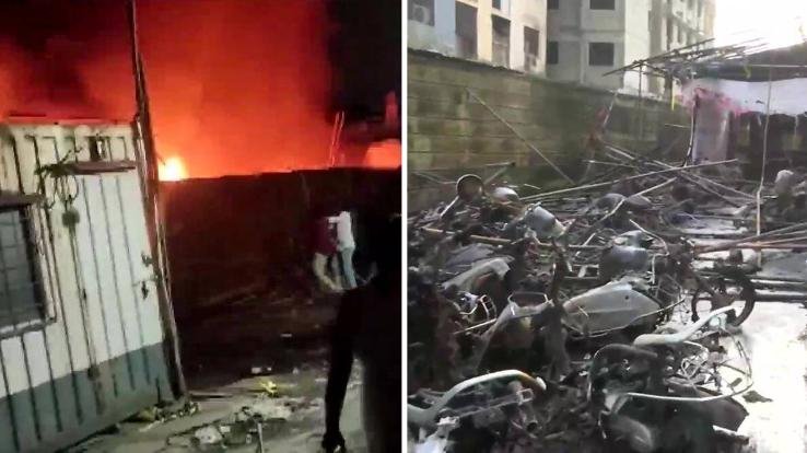 20 motorcycles burnt to ashes due to fire in Mumbai's Kurla area