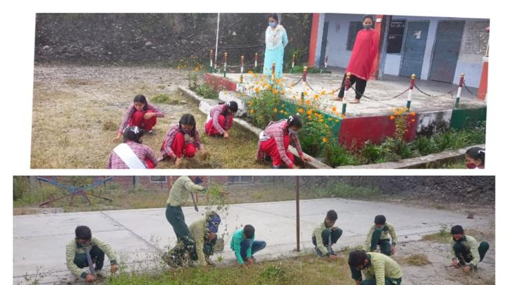 Under the cleanliness campaign, the playground of the school was cleaned