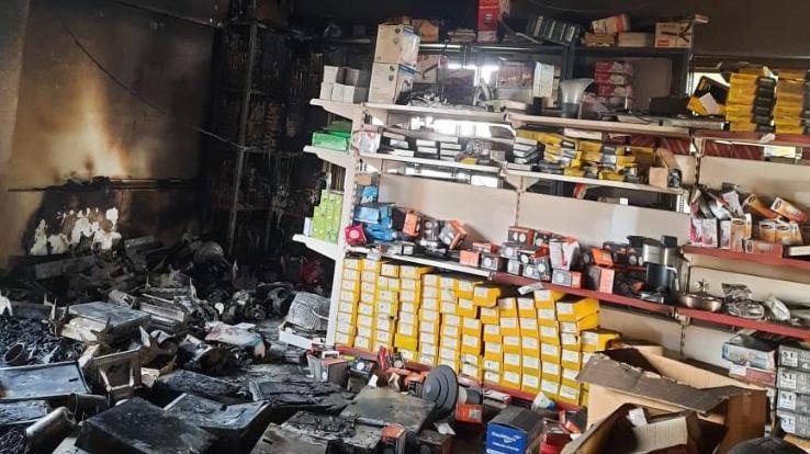 Dehra: Fire breaks out in MS Trading Company's showroom