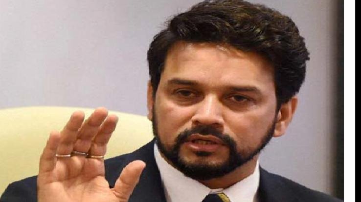 Shimla: Union Minister Anurag Thakur arrives at a two-day conference of presiding officers
