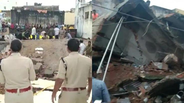 Three children and an old woman killed in three-storey building collapse in Andhra Pradesh