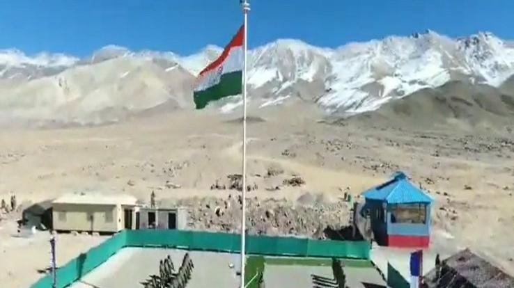 Indian Army hoists 76 feet tall national flag in Henley Valley Ladakh
