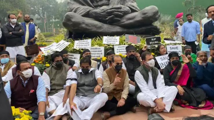 Opposition parties united against the suspension of 12 MPs from Rajya Sabha, boycotted the proceedings