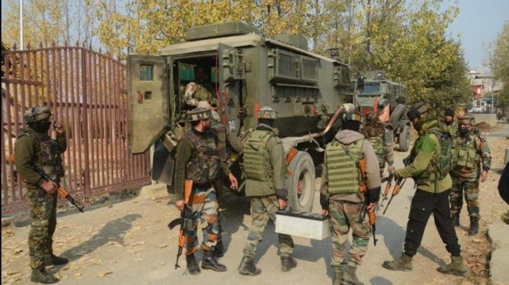 Three terrorists, including a Pakistani, were killed during an encounter in Jammu and Kashmir's Pulwama district.