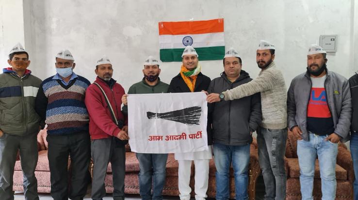 Republic Day celebrated by Aam Aadmi Party in Nadaun assembly constituency
