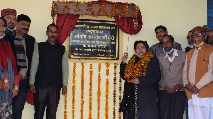 Inauguration of community building in Dhar Kalan