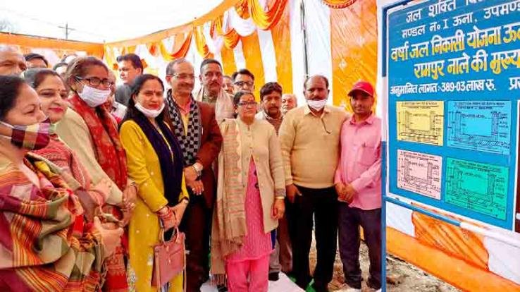 Vegetable market drain to be built in Una with 1.85 crores, Satpal Singh Satti laid the foundation stone