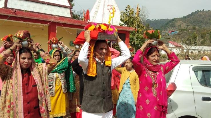  9 day Goddess Bhagwat Katha started with Kalash Yatra
