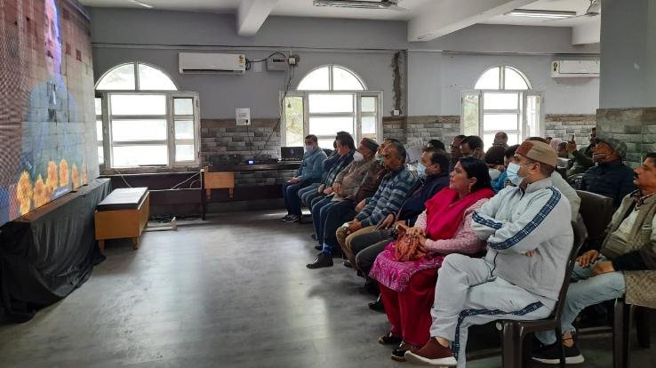 Virtual mass dialogue program on the 2022-23 budget by CM seen in the joint office building