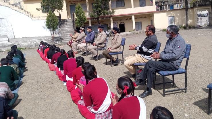 Organized awareness camp under road safety program at Mangu School