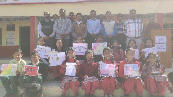 Organized safety and road safety awareness program at Sarayanj School