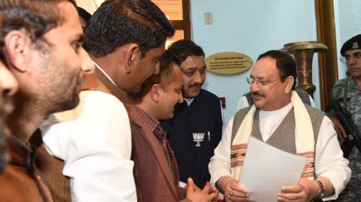 Delegation met JP Nadda to get tribal rights to Giripar