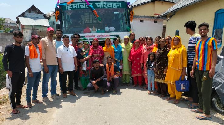 Panchayat Panoh connected with the corporation's bus service, trial of the bus took place
