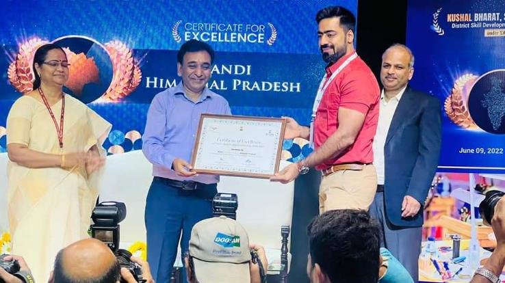 District got excellence award in skill development
