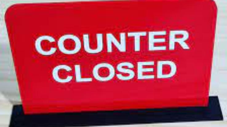 cash counter closed