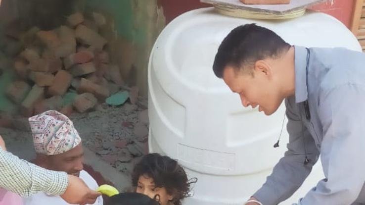 Self in Panchayat Baga Karog. Wreath paid to Virbhadra Singh