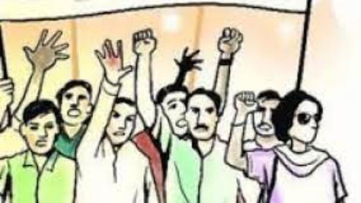 Deputy heads of various panchayats came out in support of Zilla Parishad employees