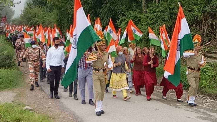 ITBP 19th Battalion jawans took out awareness rally with tricolor at every house