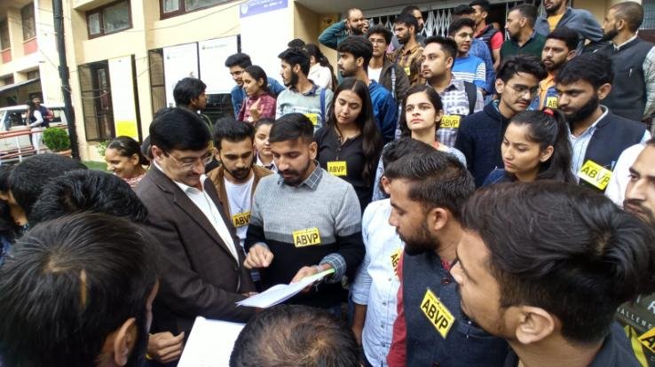 ABVP HPU unit submitted a memorandum to the executive council of the university regarding various student demands