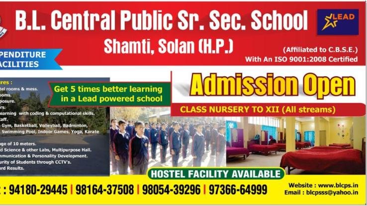 admission open bl school solan 