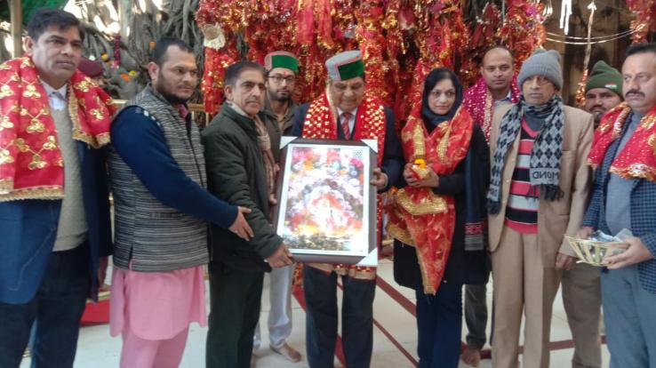 Health Minister Colonel Dhaniram Shandil attended the court of Maa Chintpurni