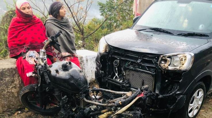 Mischievous elements set the bike on fire in the umbrella of Masauli  111