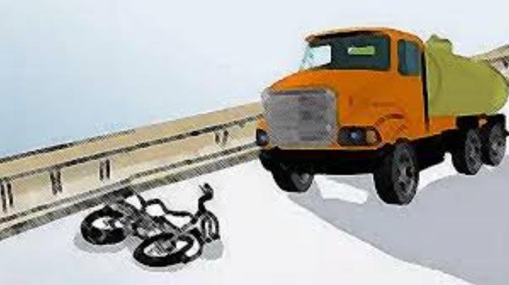 Lambagaon: Tipper collides with motorcycle in Alampur, bike rider injured 11 