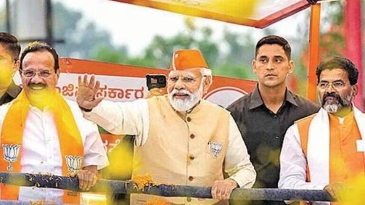 'Pressing the button by speaking Jai Bajrang' in which direction Karnataka elections?