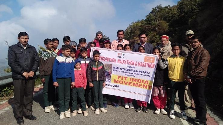 फिट इंडिया मुहिम के तहत नैना देवी में मैराथन आयोजित