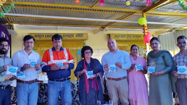 Darlaghat: Amrit Dhara Milk Production Committee launched 500 ml packet of milk in the market