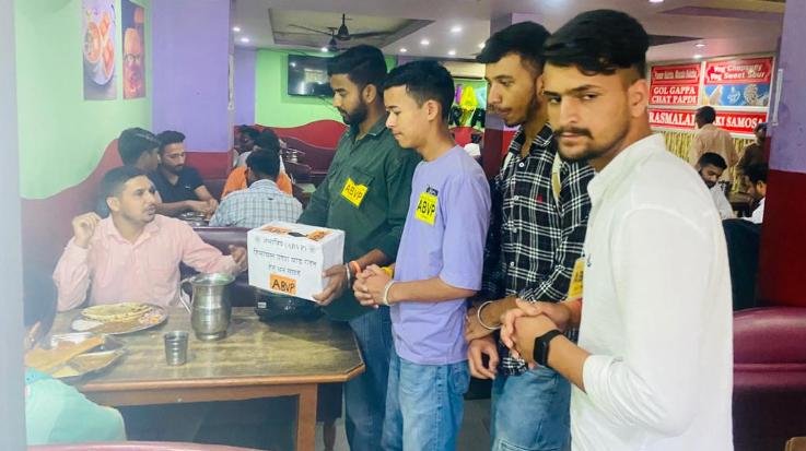  Dharamshala: ABVP collects money for flood affected people