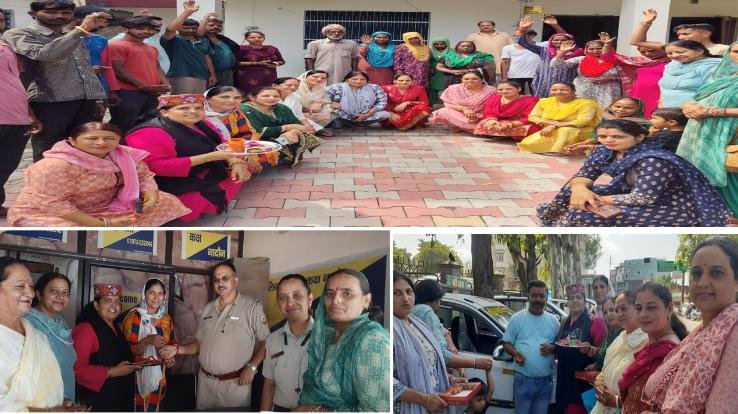 Nadaun: BJP state president Vandana Yogi tied rakhi to police, sweepers and drivers