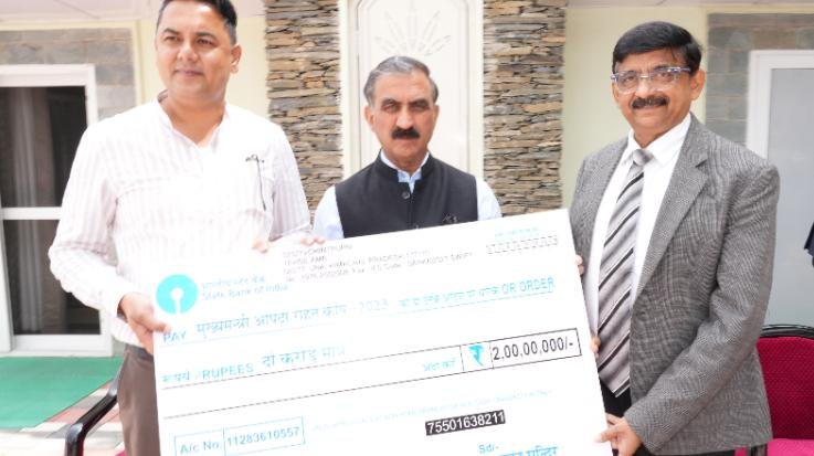 Una: Mata Chintpurni Temple Trust gave Rs 2 crore for disaster relief fund