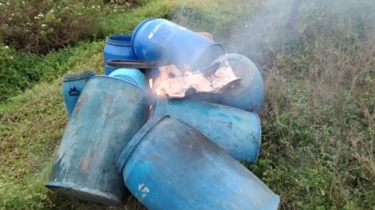 Excise Department seized and destroyed 20,500 liters of Lahan in Sirmaur.