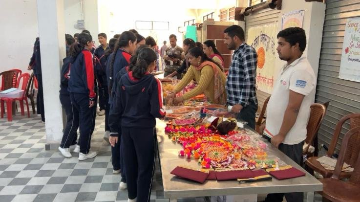 Ghumarwin: A stall decorated with items for special children of Chetna Sanstha in Minerva School.