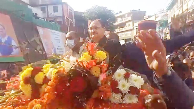 BJP National President Nadda did a road show in Solan