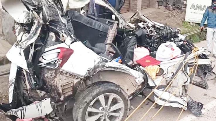  Husband and wife killed, one seriously injured when roadside car crushed by truck in Dehradun