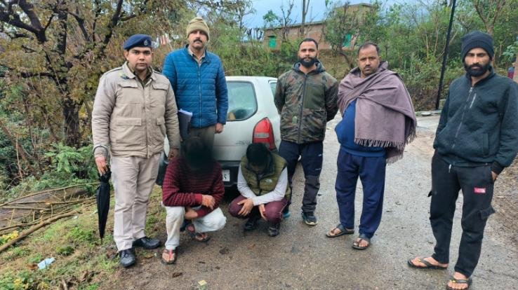 Indora: 7.20 grams of chitta recovered from two people in car 123