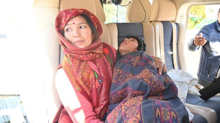 Two patients from Dodra-Kwar were airlifted from Chief Minister's chapur to IGMC.