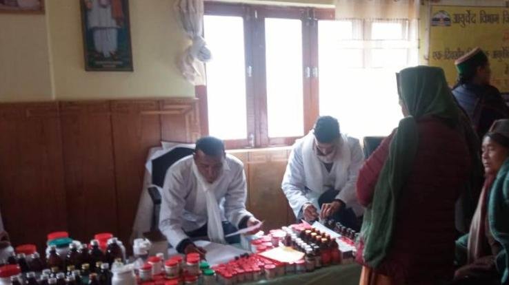  Free Ayurvedic medical camp organized in Gram Panchayat Pooh of Kinnaur district