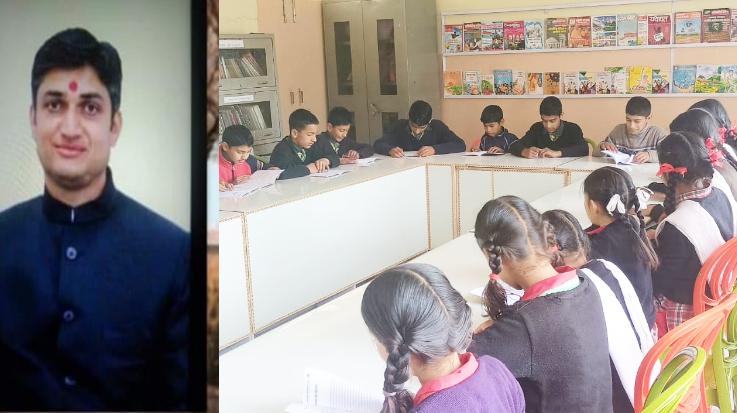  Sirmaur: Zilla Parishad member Satish Thakur decorated the library of Chhogtali school.